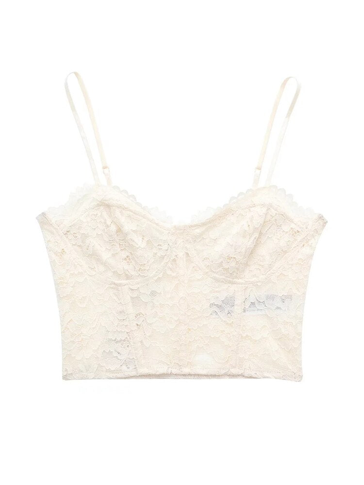 Yipinpay 2023 Black Lace Top Female Sexy Corset Crop Top Women Woman Orange Cut Out Tank Tops Backless Summer Bustier Tops Y2k Camis