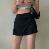 Yipinpay Skirt Women High Waist Sexy Girl Tight Bag Hip Short Skirt Summer Sports Culottes split A-line Mini skirt Y2K