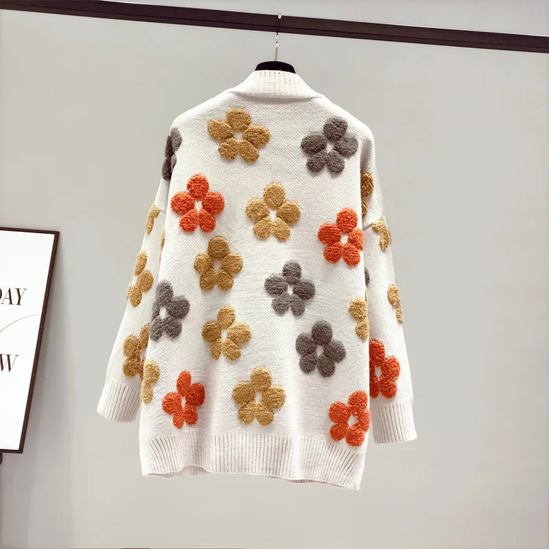 Yipinpay spring and autumn fashion new women's knitted long-sleeved v-neck sweater cardigan jacket women loose western style