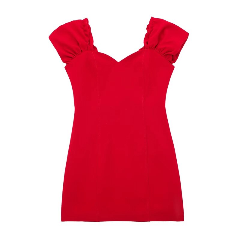 Yipinpay 2023 Red Dress Woman Off Shoulder Elegant Sexy Short Dresses Backless Short Sleeve Mini Evening Party Dresses For Women