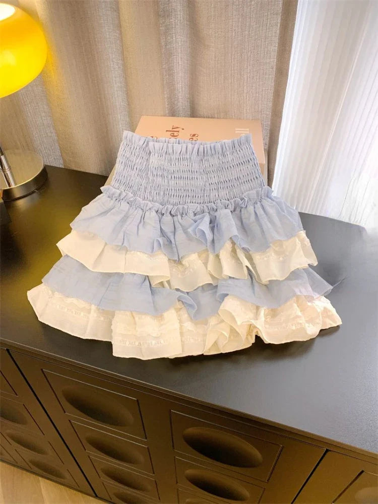 Yipinpay Spring Janpan Style Kawaii 2 Piece Skirt Sets Women Casual Sweet Crop Tops + Outwear High Waist Slim Mini Skirt Lolita Suit