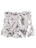 Yipinpay 2023 Sequin Skirt Women Glitter Silver Short Skirt Woman Fashion High Waist Mini Summer Skirts Shiny Sexy Women's Skirts