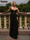 yipinpay 2023 Fashion Patchwork Women Off Shoulder Black Split Party Long Dress Sexy Backless Elegant Evening Bodycon Maxi Dresses