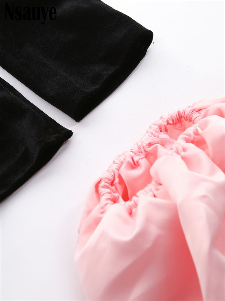 yipinpay 2023 Long Puff Sleeve Off Shoulder Autumn Winter Elegant Evening Party White Black Mini Dress Sexy Women Kawaii Dresses