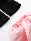yipinpay 2023 Long Puff Sleeve Off Shoulder Autumn Winter Elegant Evening Party White Black Mini Dress Sexy Women Kawaii Dresses