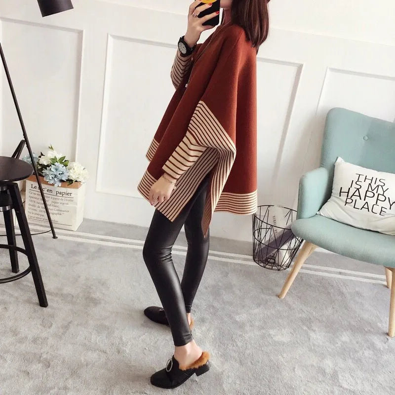 Yipinpay Women Pullover Female Sweater Fashion Autumn Winter Shawl Warm Casual Loose Knitted Tops