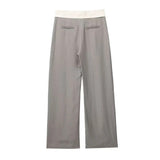 Yipinpay 2023 Grey Wide Leg Pants For Women Mid-Waist Baggy Pants Woman Fashion Streetwear Women's Trousers Casual Summer Pants