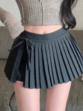 Yipinpay Mini Skirts Women Bandage Sweet High Waist Slim Sexy Culottes Preppy Style 2024 Spring New Elegant Pleated Skirt Female