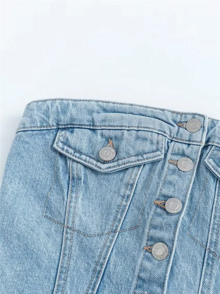 Yipinpay Blue Denim Crop Top Women Off Shoulder Corset Top Female Women's Tube Tops Streetwear Y2k Tops Woman Sexy Summer Tops