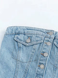 Yipinpay Blue Denim Crop Top Women Off Shoulder Corset Top Female Women's Tube Tops Streetwear Y2k Tops Woman Sexy Summer Tops