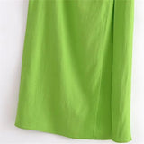 Yipinpay 2023 Cut Out Halter Dress Woman Green Backless Long Dress Women Summer Sexy Party Dresses Holiday Off Shoulder Midi Dresses