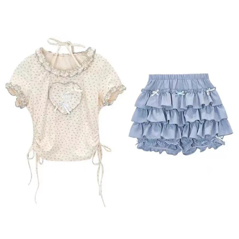 Yipinpay Spring Sweet Elegant 2 Piece Set Women Evening Party Slim Mini Skirt + Office Lady Causal Outwear Blouse Korean Fahsion