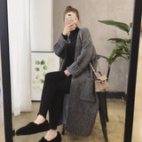 Yipinpay Cardigan Female 2024 Korean Spring and Autumn New Sweater Coat Women Loose Medium Length Versatile Knitted Cardigan