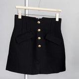 Yipinpay Winter Elegant Blazer Skirt Set Outfits Black Fashion 2 Piece Set Office Lady Y2k Crop Tops Slim Mini Skirt Woman Korean