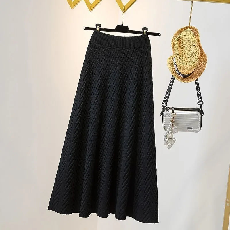 Yipinpay half length skirt for women spring mid length 2024 high waisted A-line skirt showing thin umbrella skirt female tops
