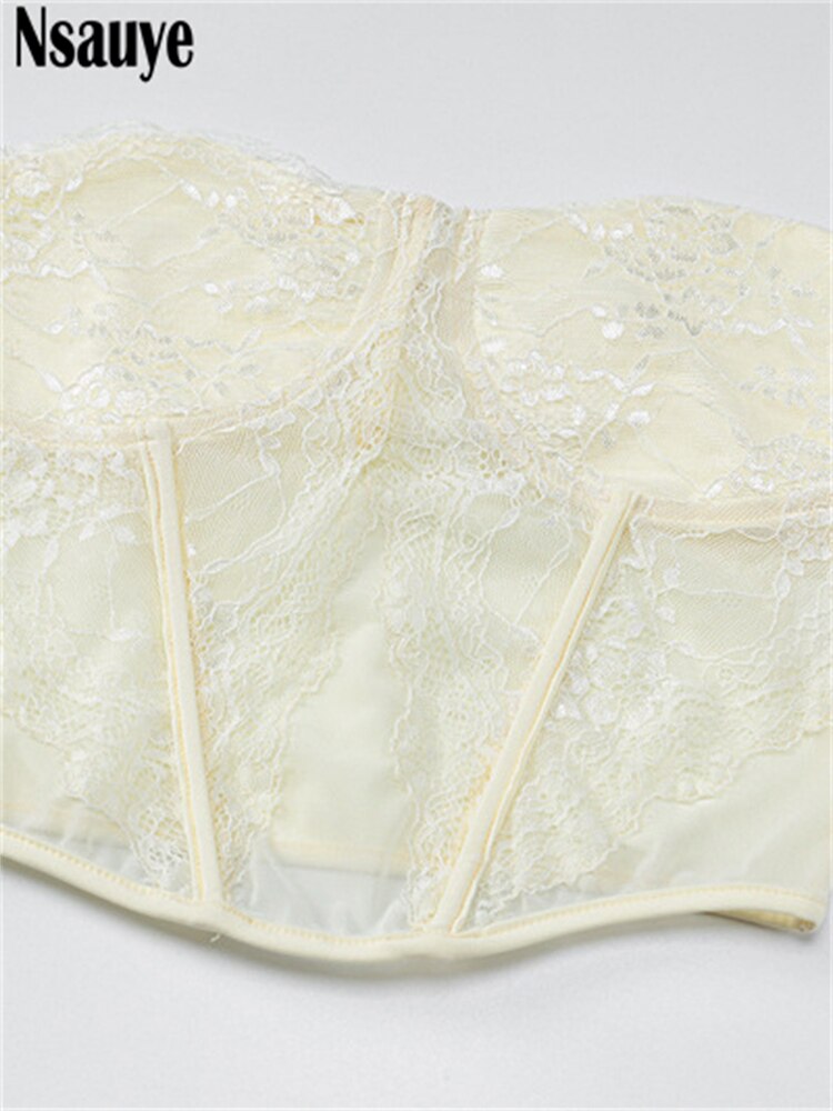 yipinpay 2023 Sexy Lace Club Women Dress Skirt Two Piece Set Y2K Sleeveless Corset Crop Tops And Mini Patry Skirt Suit Outfits