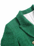 Yipinpay 2023 Green Long Blazer Woman Tweed Blazer Women Double Breasted Elegant Womens Jackets Long Sleeve Women's Spring Jacket