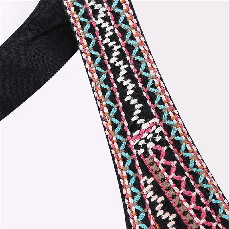 Yipinpay 2023 Embroidered Vest Woman Cropped Sleeveless Vests For Women Vintage Summer Boho Vest Women Tied Tassels Halter Crop Top