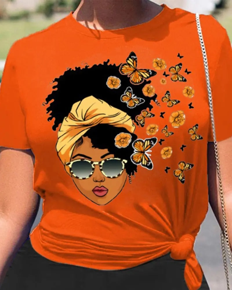 Yipinpay Women's Summer Suit Butterfly Figure Print Casual Top Shorts Set Tow Piece Suit Set Woman 2 Pieces Summer 2023