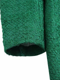Yipinpay 2023 Green Long Blazer Woman Tweed Blazer Women Double Breasted Elegant Womens Jackets Long Sleeve Women's Spring Jacket