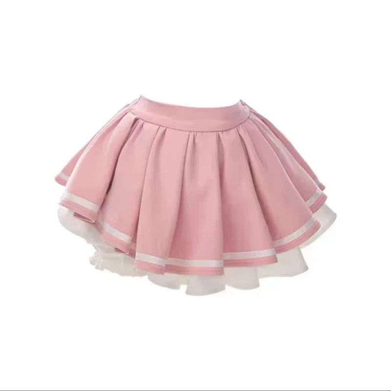 Yipinpay Summer Kawaill 2 Piece Set Women Evening Party Slim Y2k Crop Top + Office Lady Causal Sweet Mini Skirt Korean Fashion Chic