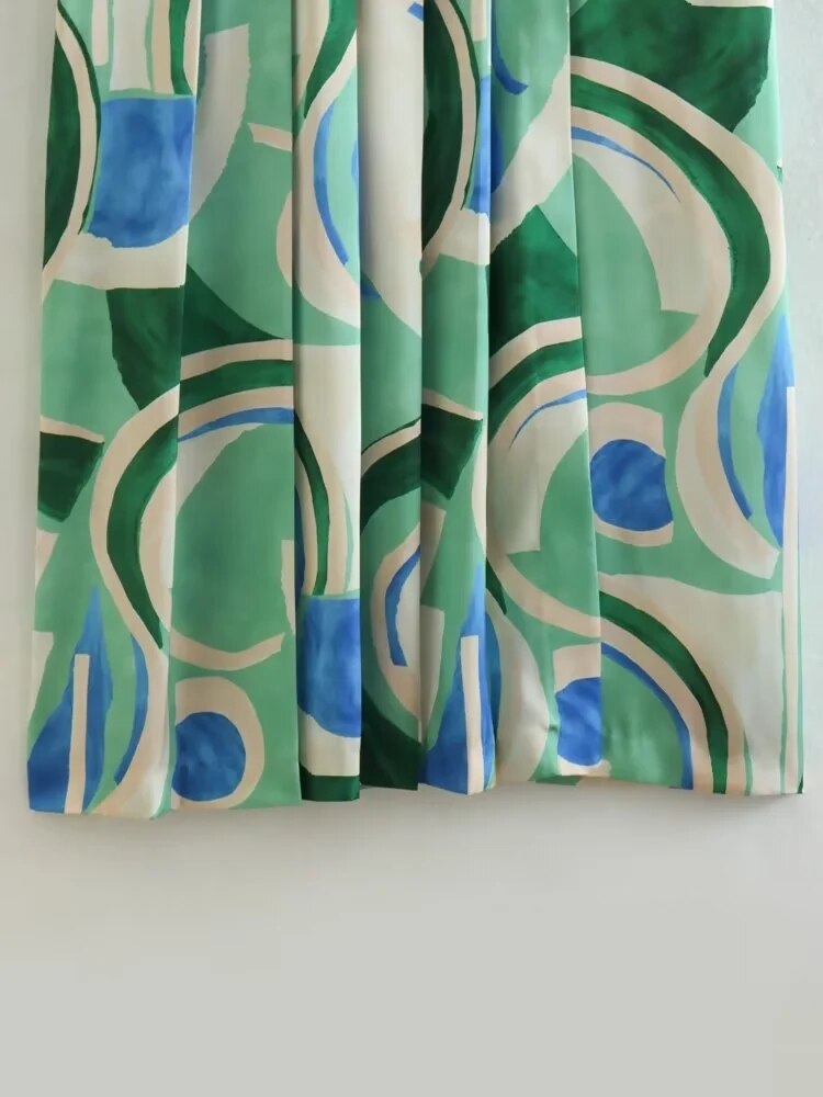 Yipinpay 2023 Printed Shirt Dress Woman Pleated Long Dress Women Long Sleeve Elegant Casual Women's Dresses Midi Party Dresses