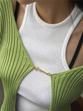 Yipinpay Women Ribbed Knit Cropped Tops Sexy Knitted Long Sleeve Cardigan Sweaters for Ladies Casual Shirts Pullovers Spring 2024