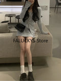 Yipinpay Autumn Elegant Skirt 2 Piece Set Office Lady Casual Long Sleeve Blouse + Women Party Slim Mini Skirt Korean Fashion Chic