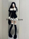 Yipinpay Girl Pure Sexy Suit Women's Autumn/Winter Off Shoulder Halter Neck Long-sleeved Top High Waist Mini Skirt Two-piece Set