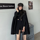 Yipinpay Winter Plus Size Women Coat Woolen Cloth Cloak Loose Overcoat Female High Quality 2023 Manteau Femme Hiver Oversize