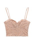 Yipinpay 2023 Lace Corset Top Female Black Crop Top Women Cut Out Sexy Tank Top Woman Orange Rosy Backless Summer Bustier Tops Y2k