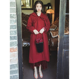 Yipinpay Vintage Autumn Winter Long Sleeve Women Coat Woolen Cloth Hooded Cloak Loose Cotton Padded Warm Retro Female Overcoat