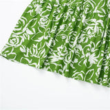 Yipinpay 2023 Cut Out Slip Long Dress Women Summer Green Floral Dress Woman Pleated Backless Sexy Party Dresses Beach Holiday Dress