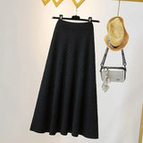 Yipinpay half length skirt for women spring mid length 2024 high waisted A-line skirt showing thin umbrella skirt female tops