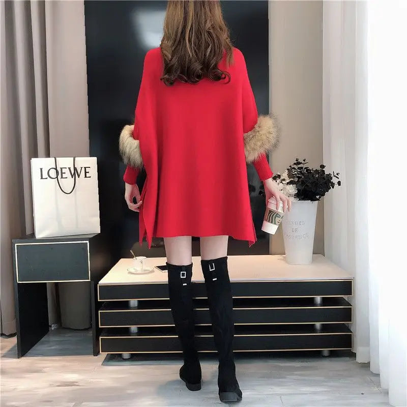 Yipinpay Shirt Half High Collar Pullover Sweater Knitwear Spring, Autumn and Winter Loose Oversized Pullover Cape Pullover Sweater