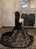 Yipinpay Sexy Hot Girl Suit Women's Autumn/Winter Diamond Buckle Belt Strapless Top High Waist A-line Yarn Long Skirt Two-piece Set