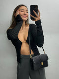Yipinpay Women Ribbed Knit Cropped Tops Sexy Knitted Long Sleeve Cardigan Sweaters for Ladies Casual Shirts Pullovers Spring 2024