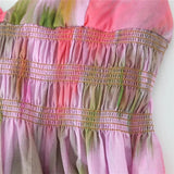 Yipinpay 2023 Print Backless Long Dress Women Summer Ruffle Slip Dress Woman Sleeveless Sexy Midi Dresses Ruched Beach Party Dresses