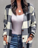 Yipinpay Print Pocket Detail Longline Coat Long Sleeve Casual tops elegant new ashion woman coat 2023 autumn winter spring outfits