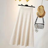 Yipinpay half length skirt for women spring mid length 2024 high waisted A-line skirt showing thin umbrella skirt female tops