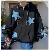 Yipinpay Men's Hoodies Sweatshirt Women's Oversized Sweatshirts with zipper Harajuku Casual Style Y2k Star Coat Streetwear Hip Hop Jacket