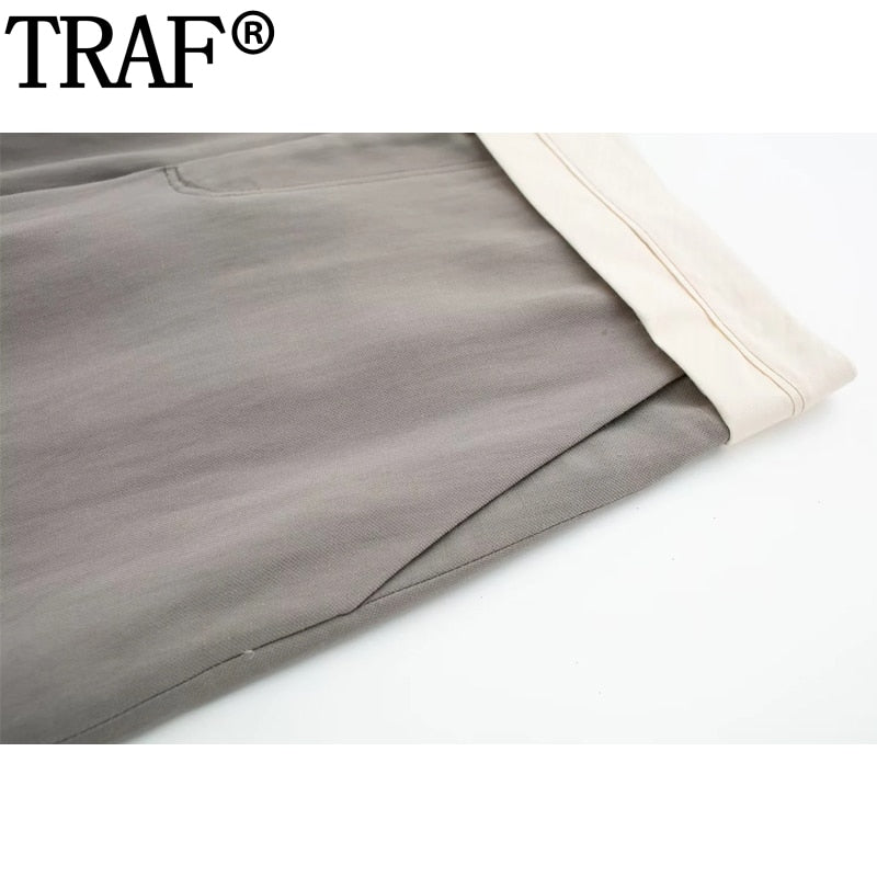 Yipinpay 2023 Grey Wide Leg Pants For Women Mid-Waist Baggy Pants Woman Fashion Streetwear Women's Trousers Casual Summer Pants