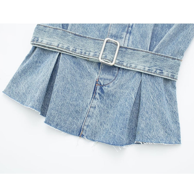 Yipinpay 2023 Blue Denim Top Female Strapless Off Shoulder Tops For Women Backless Sleeveless Tube Top Streetwear Sexy Summer Tops