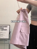 Yipinpay Spicy Girl American Retro Short Skirt for Women High Waist Slim Quick Drying Casual Drawstring Cargo Skirt Women Clothing