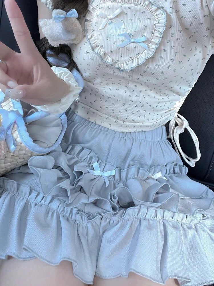 Yipinpay Spring Sweet Elegant 2 Piece Set Women Evening Party Slim Mini Skirt + Office Lady Causal Outwear Blouse Korean Fahsion