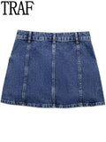 Yipinpay 2023 Denim Mini Skirt Women Cargo Jean Skirts Y2k Faded High Waist Blue Skirt Woman Fashion Streetwear Sexy Short Skirts