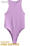 Yipinpay 2023 Fashion Bodysuit Women Summer Multicoloured O-Neck Sexy Woman Jumpsuit Tops Ladies Casual Skinny Bodysuit Romper