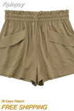 Yipinpay 2023 Fashion Women's Shorts Summer Chic Casual Female Shorts Skirts Ladies Pockets Decoration High Waist Shorts New In