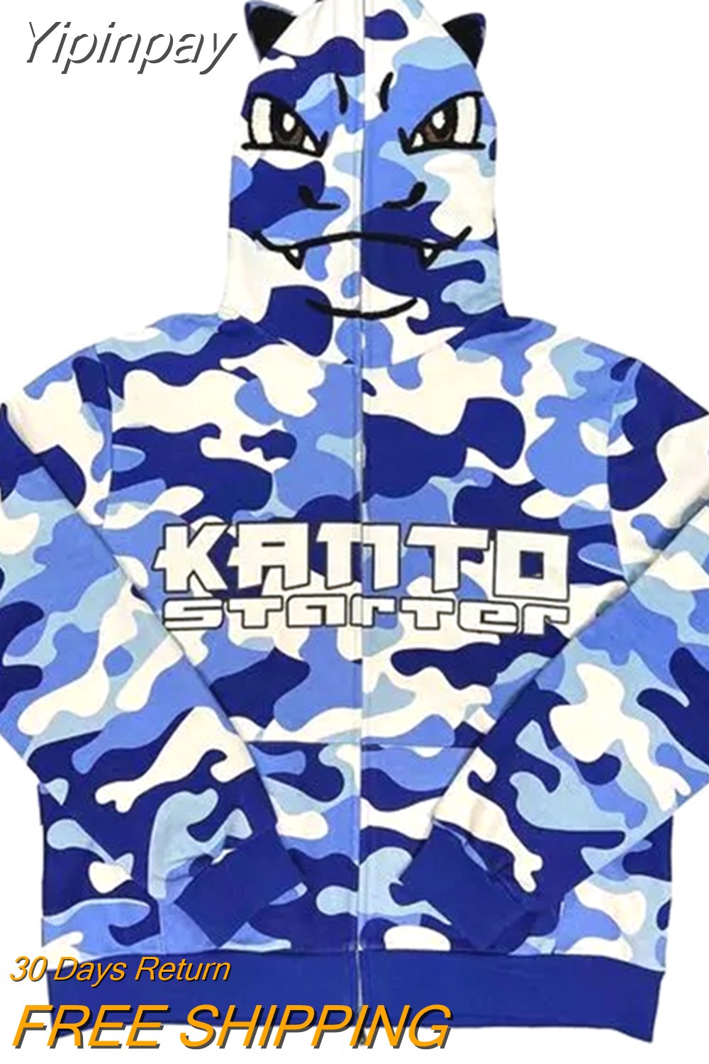 Yipinpay New Y2K Hoodie Hip Hop Camouflage Print Oversized Zipper Hooded Sweatshirt Harajuku Street Punk Rock Jacket Tops Streetwear