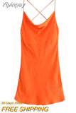 Yipinpay 2023 Green Slip Dress Woman Mini Satin Dress Women Backless Pink Summer Dresses Thin Straps White Black Night Dresses